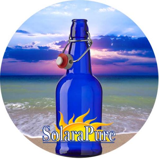 SolaraPure Original Blue Glass Solar Water Bottle