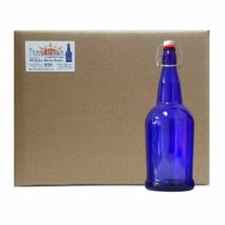 16oz Cobalt Blue Glass Bottles - 12/Case, Cobalt Blue Type III UV Resistant 28-400