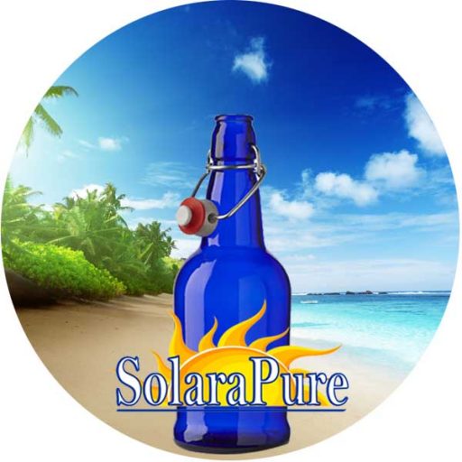 Blue Glass Solar Water Bottle 16 ounce (Each) SolaraPure